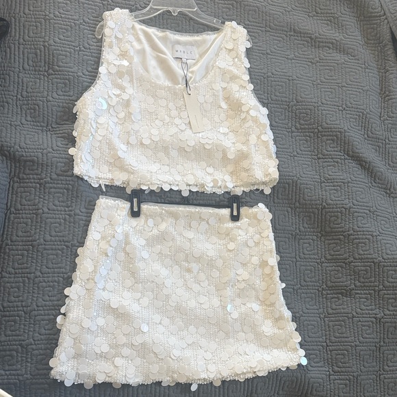 Mable Dresses & Skirts - 🔥🔥Mable White Sequin tank and mini skirt set